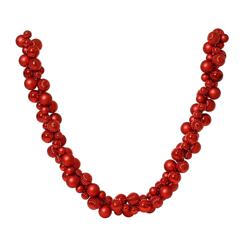 Christmas Red Shatterproof Bauble Garland - 180cm