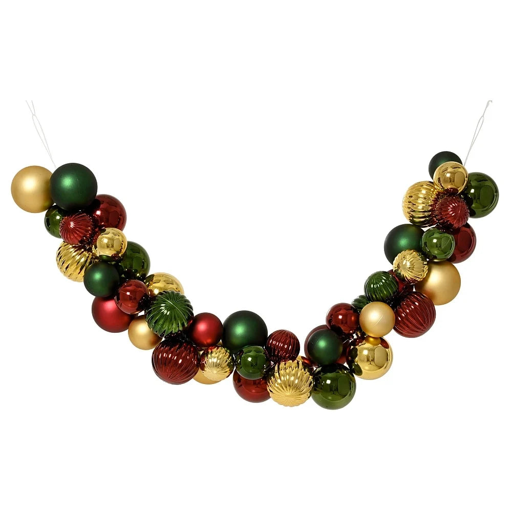 Multi-Coloured Shatterproof Bauble Garland - 100cm