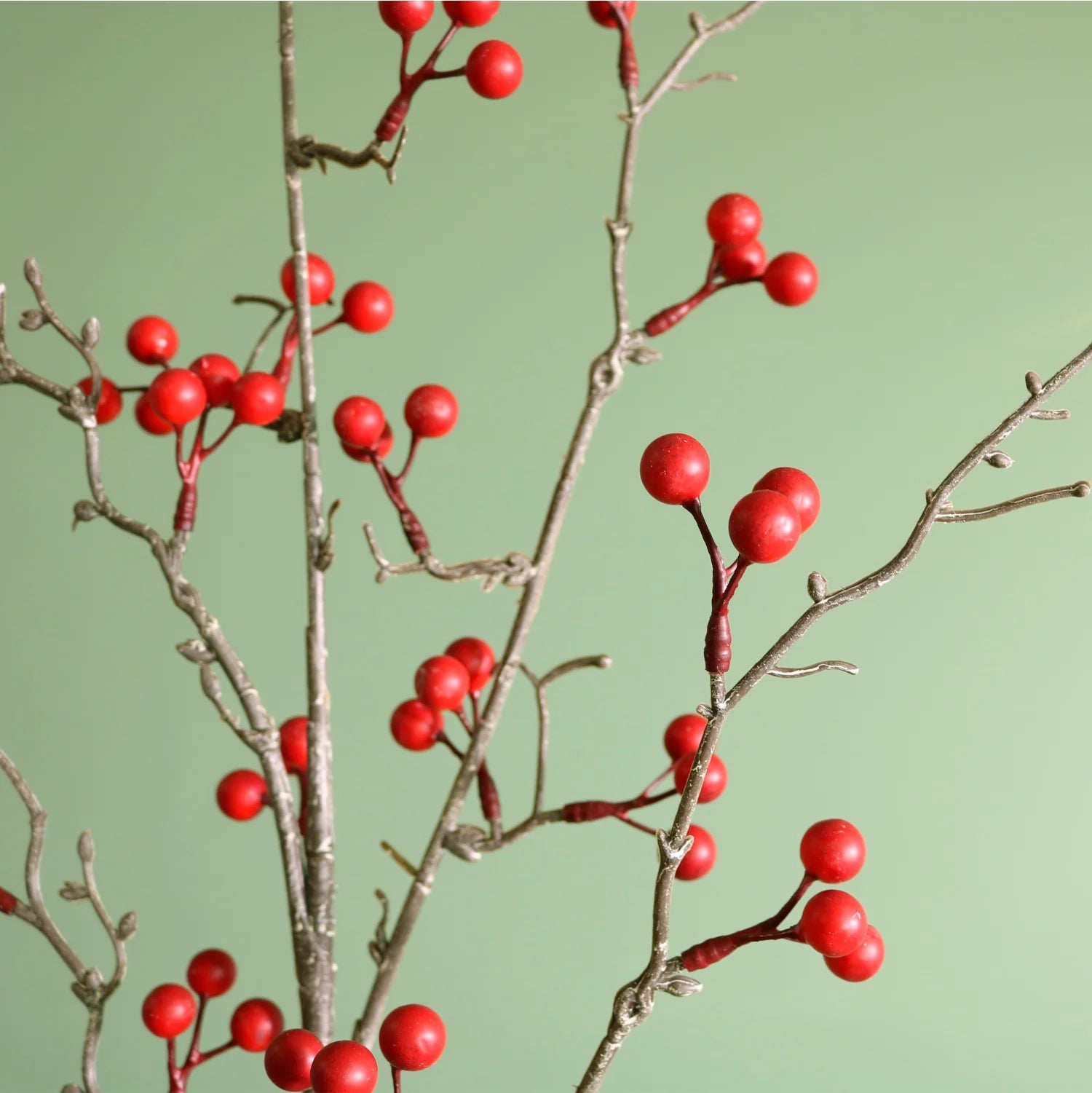 Seasonal Medium Bud Berry Spray - Red