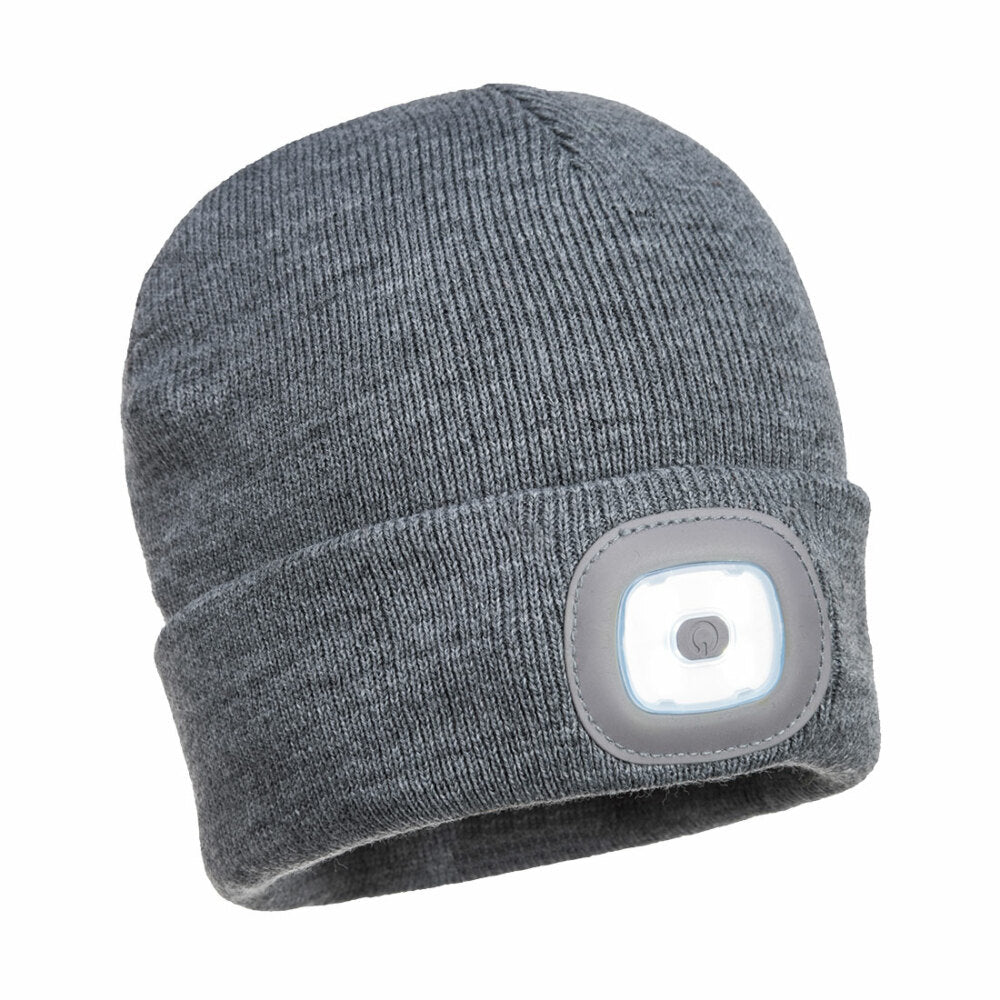Portwest - Beanie USB Rechargeable LED Head Light - Grey