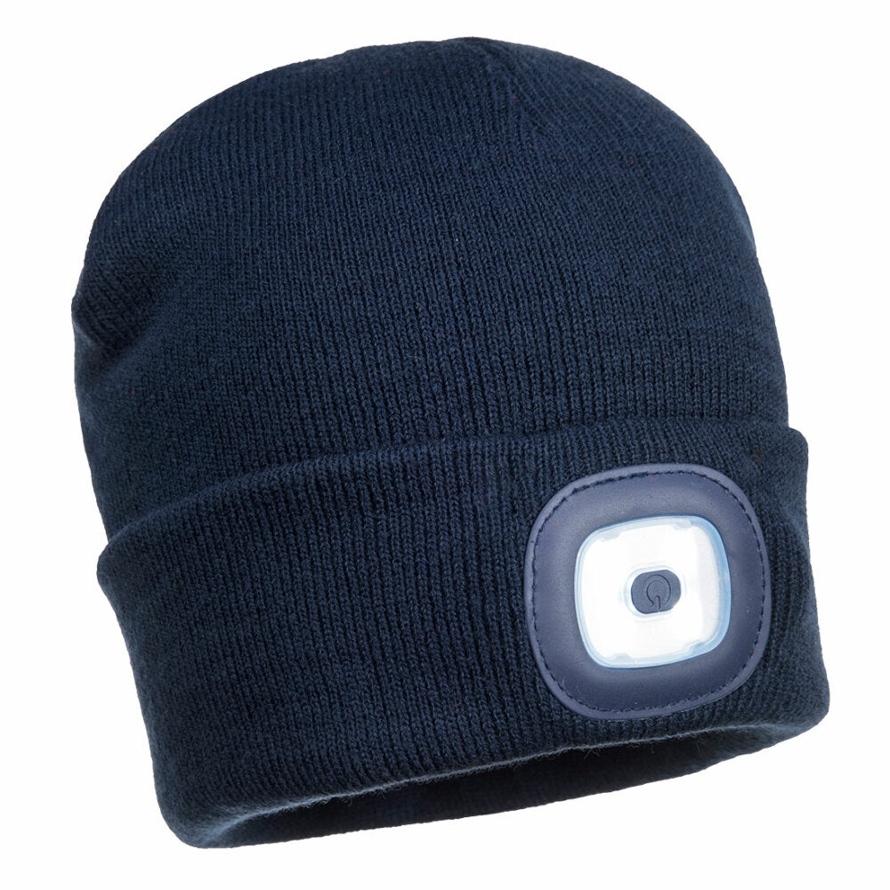 Portwest - Beanie USB Rechargeable LED Head Light - Navy