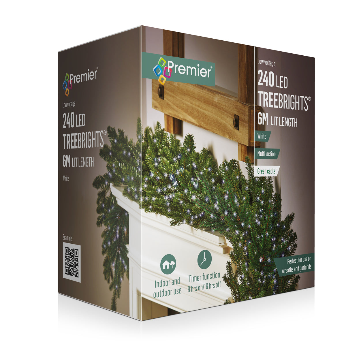 Premier 240 LED Multi-Action Treebrights with Timer - White