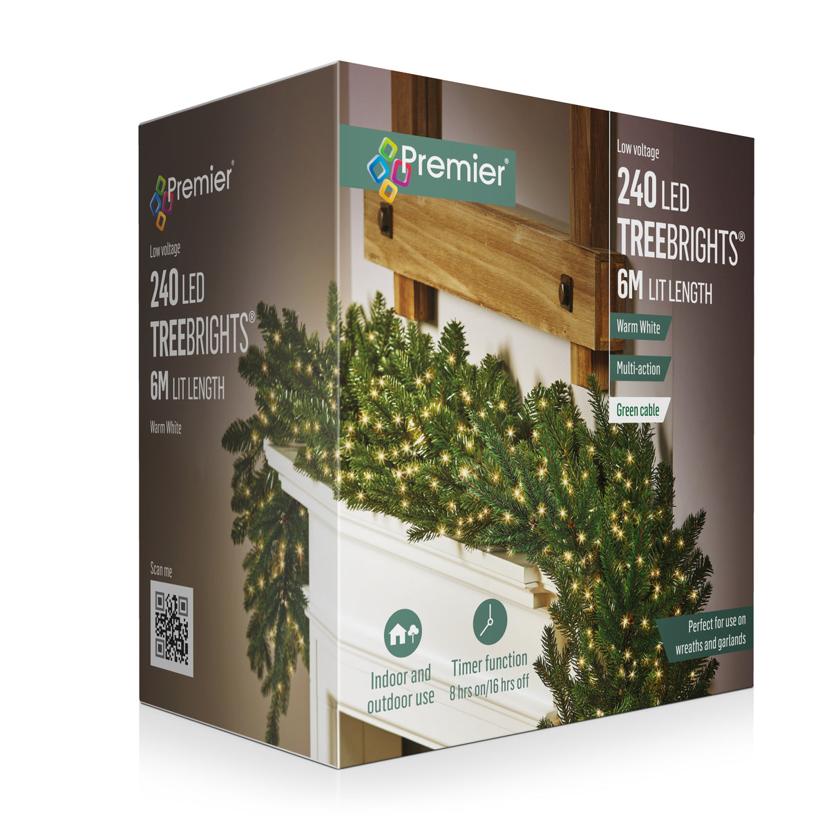 Premier 240 LED Multi-Action Treebrights with Timer Warm White