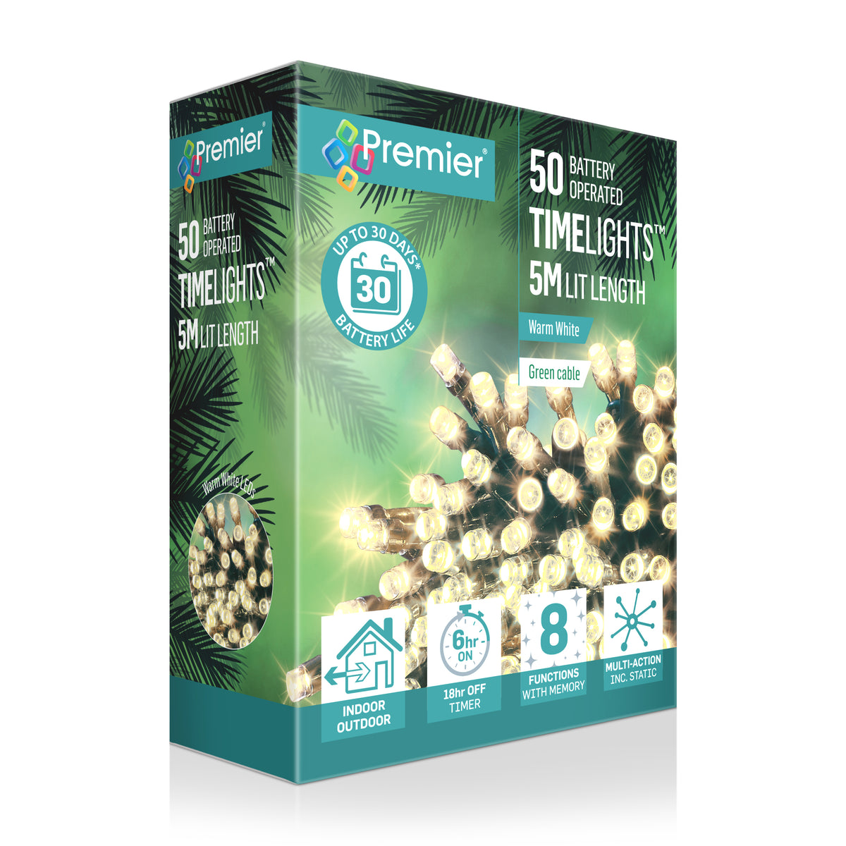 Premier 50 LED Timelights - Warm White