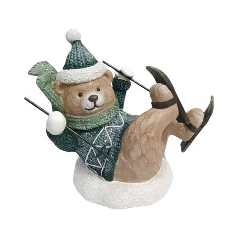 Skiing Bear 18x14cm