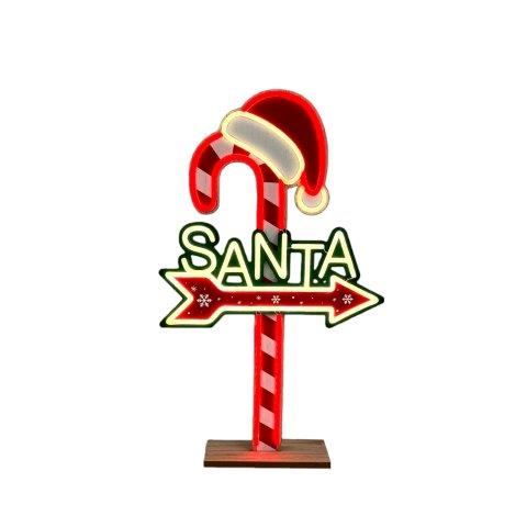 Candy Cane Santa sign, that lights up