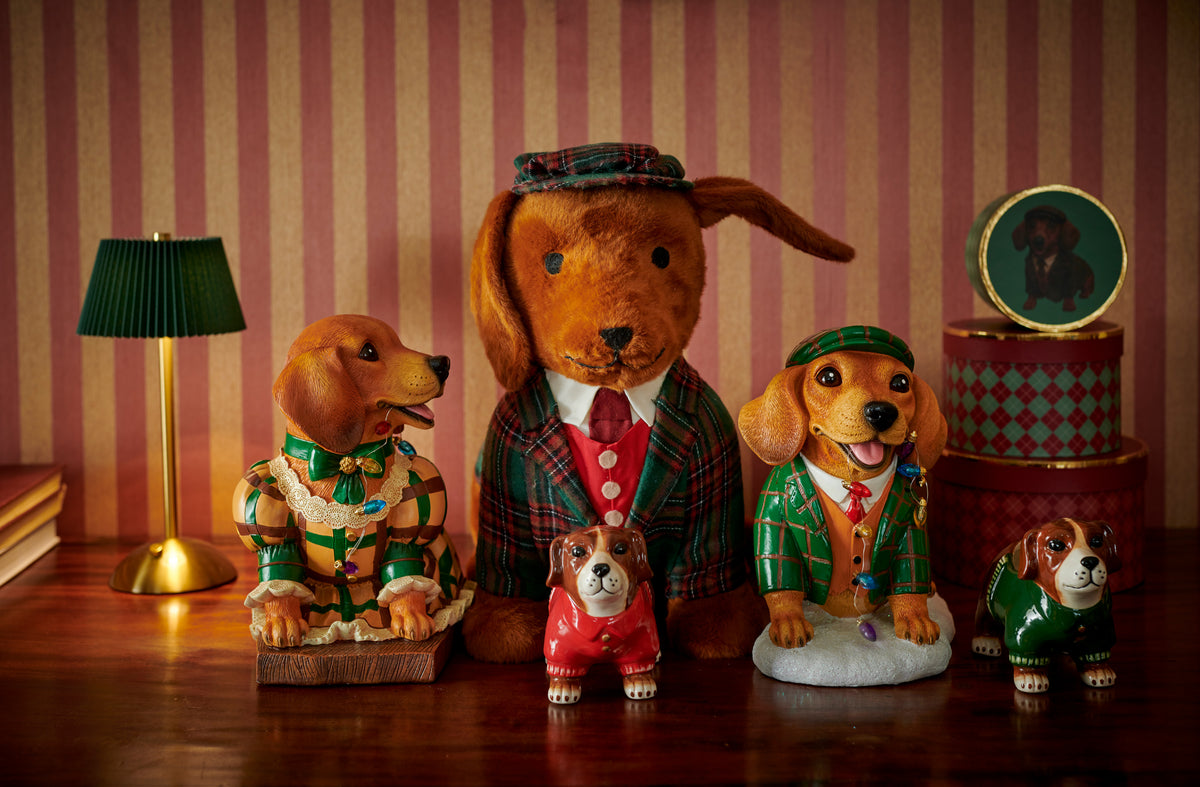 Dog Holding Lights Christmas Decoration