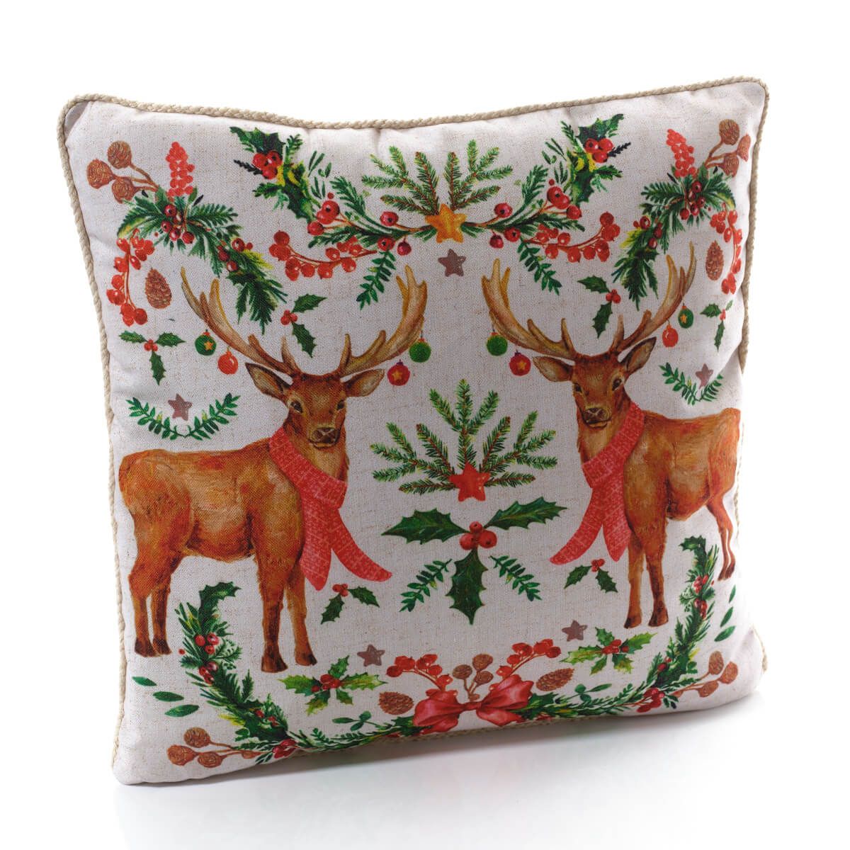 Frosted Forest Stag Printed Cushion Cover