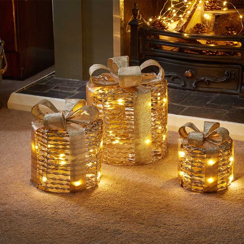 GlitterTwist Gold Gift Boxes - Set of 3