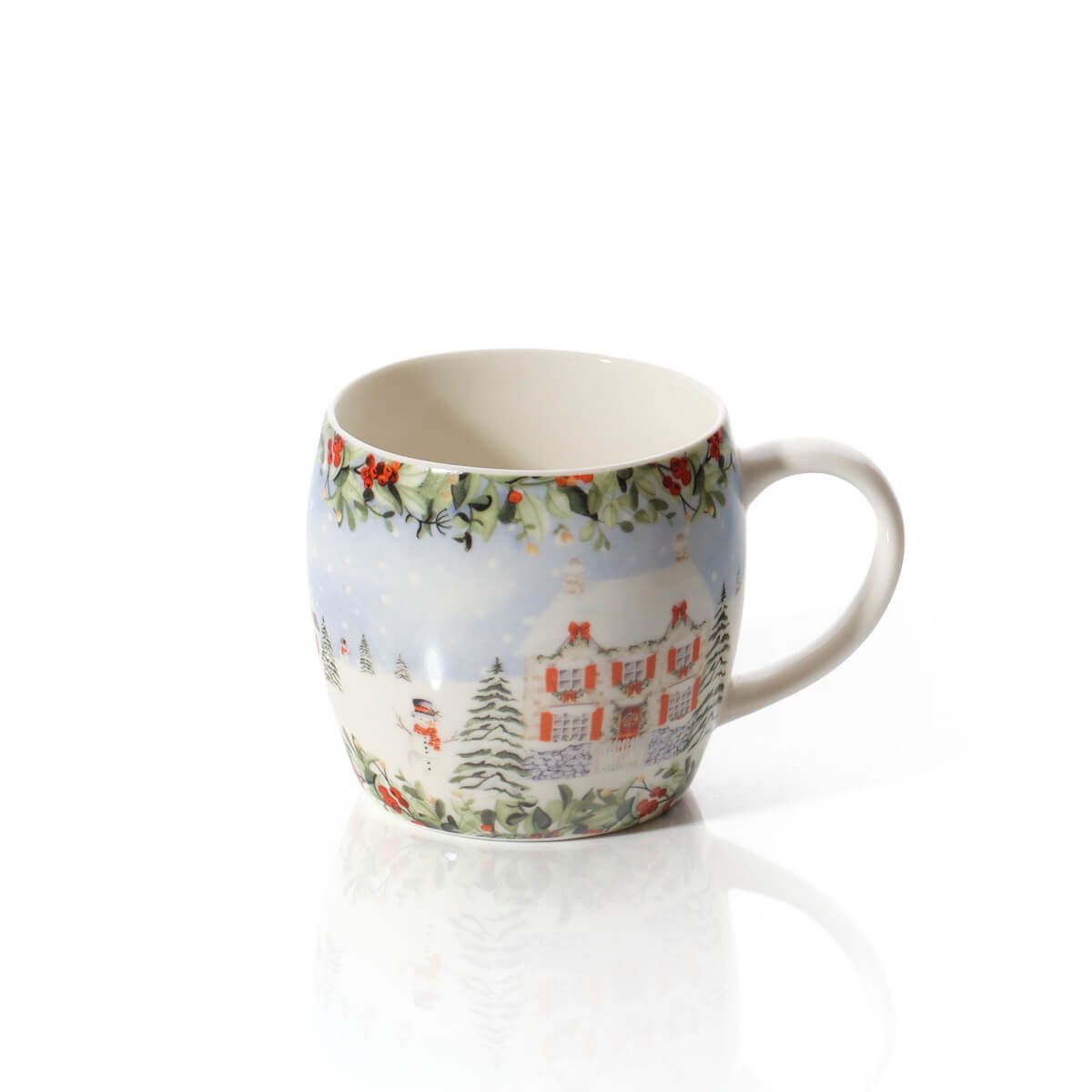 Christmas Cottage Scene Stoneware Mug