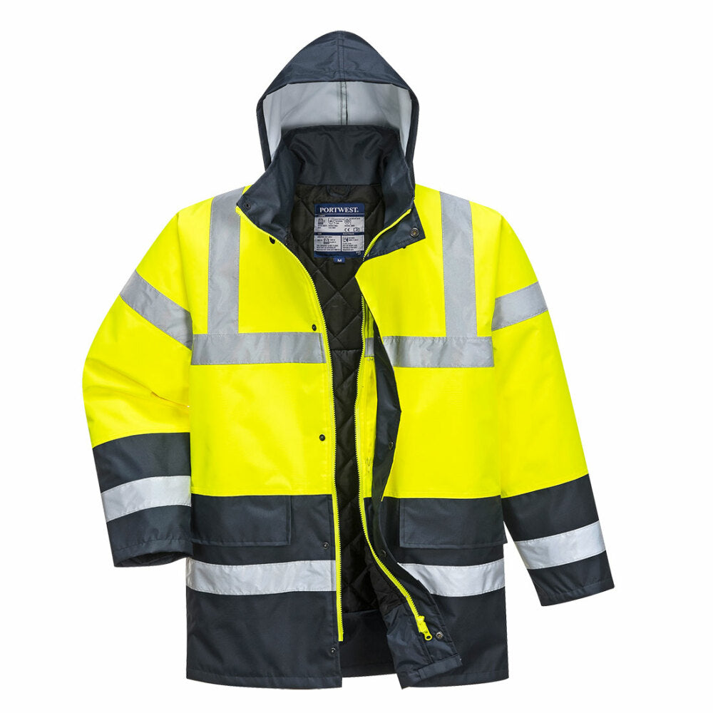 Portwest - Hi-Vis Contrast Traffic Jacket - Yellow