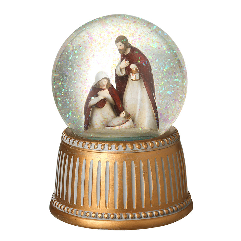 Holy Scene Snow Globe with Music