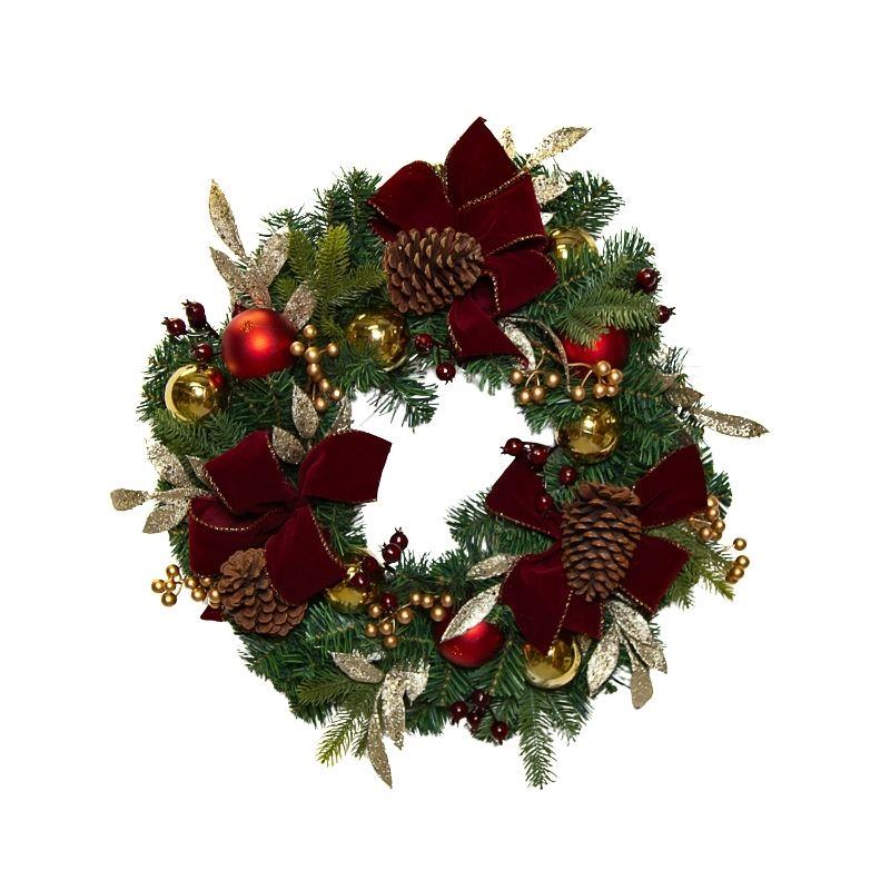 Deluxe Burgundy Bow Wreath