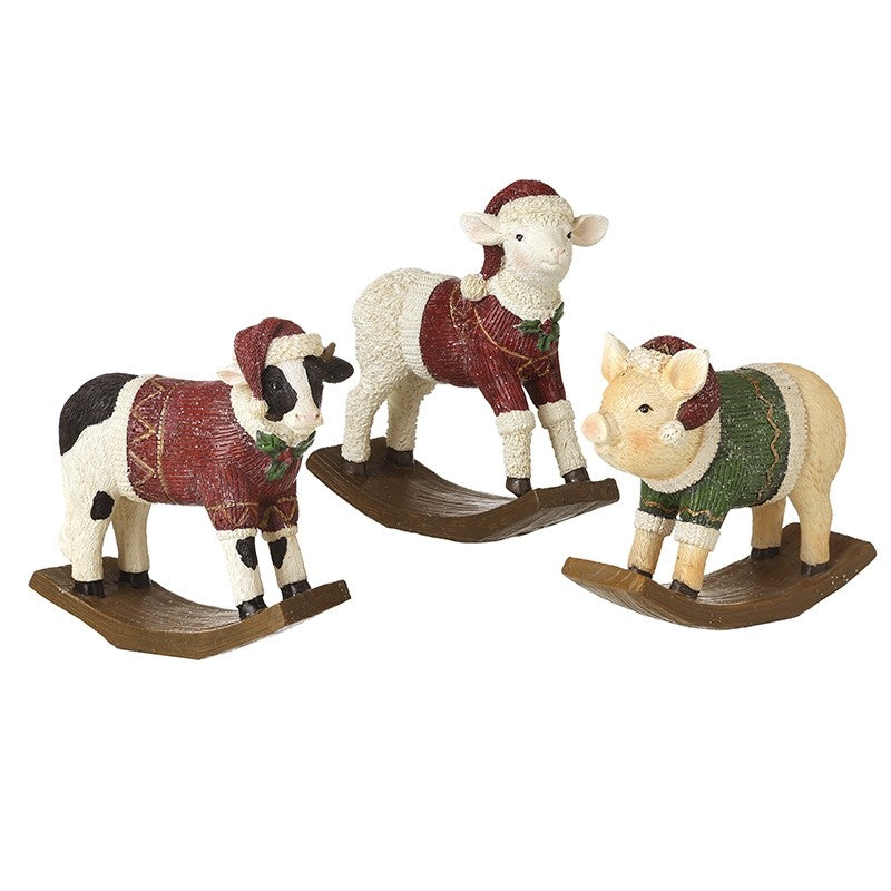 Christmas Farm Animals Rocker Mix