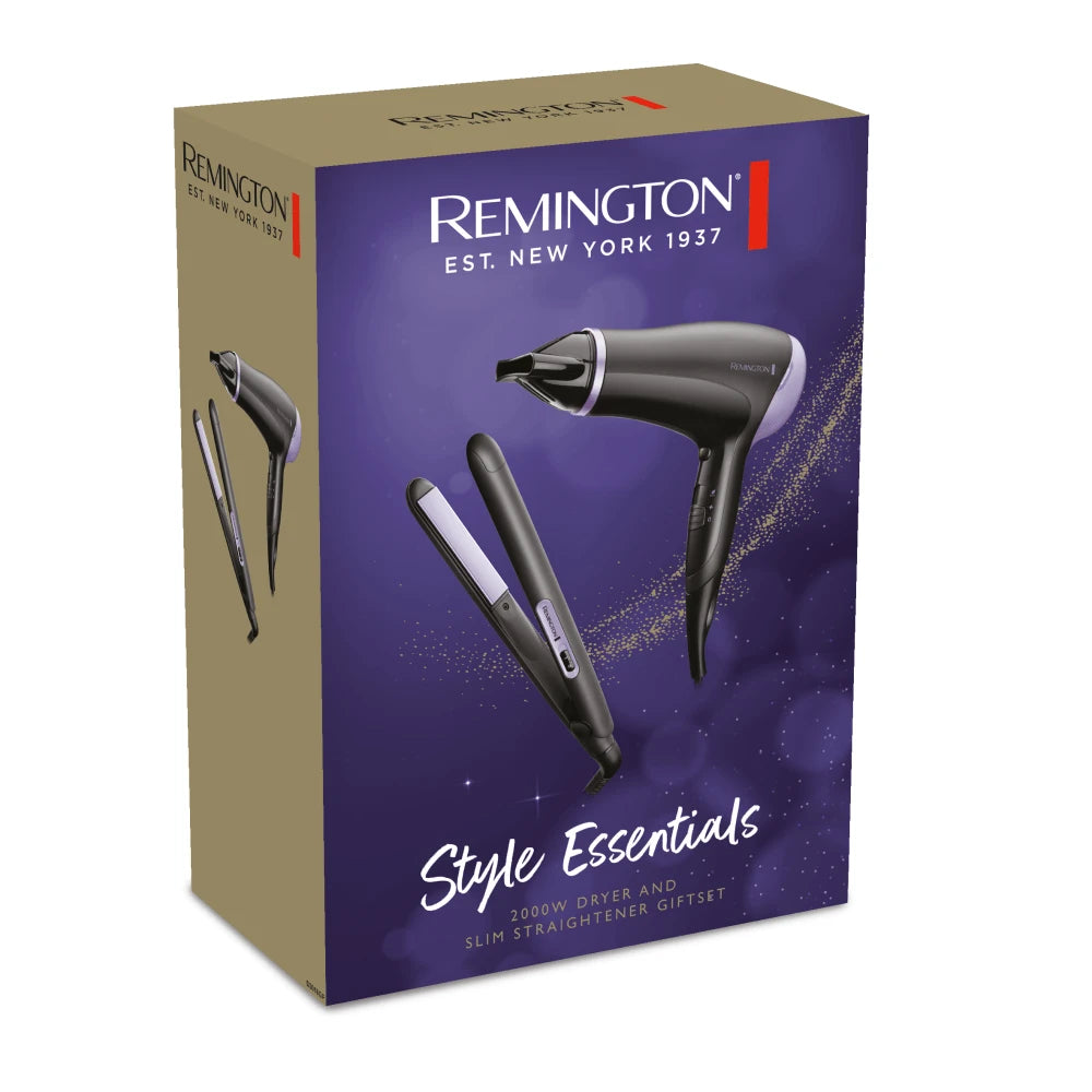 Remington Style Essentials Gift Set - Hair Dryer and Straightener | D3016GP