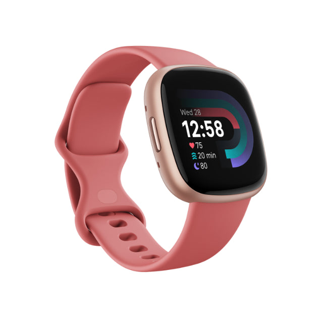 Fitbit Versa 4 Smartwatch - Pink Sand / Copper Rose Aluminium | FB523RGRW