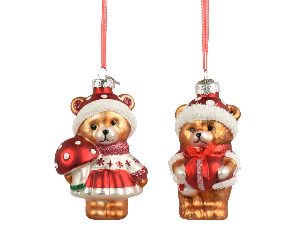Glass Bear Christmas Tree Decor ----- ORLA