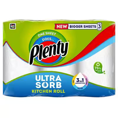 Plenty Kitchen Roll 2 Ply 102110 3 Pieces
