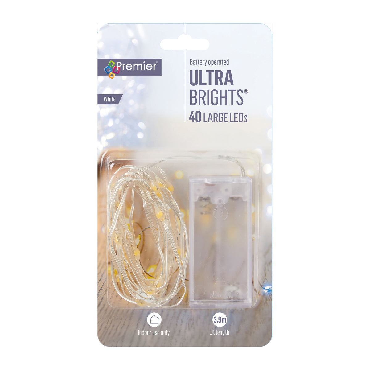 Premier 40 Large LED Batterty Operated Ultrabrights - White