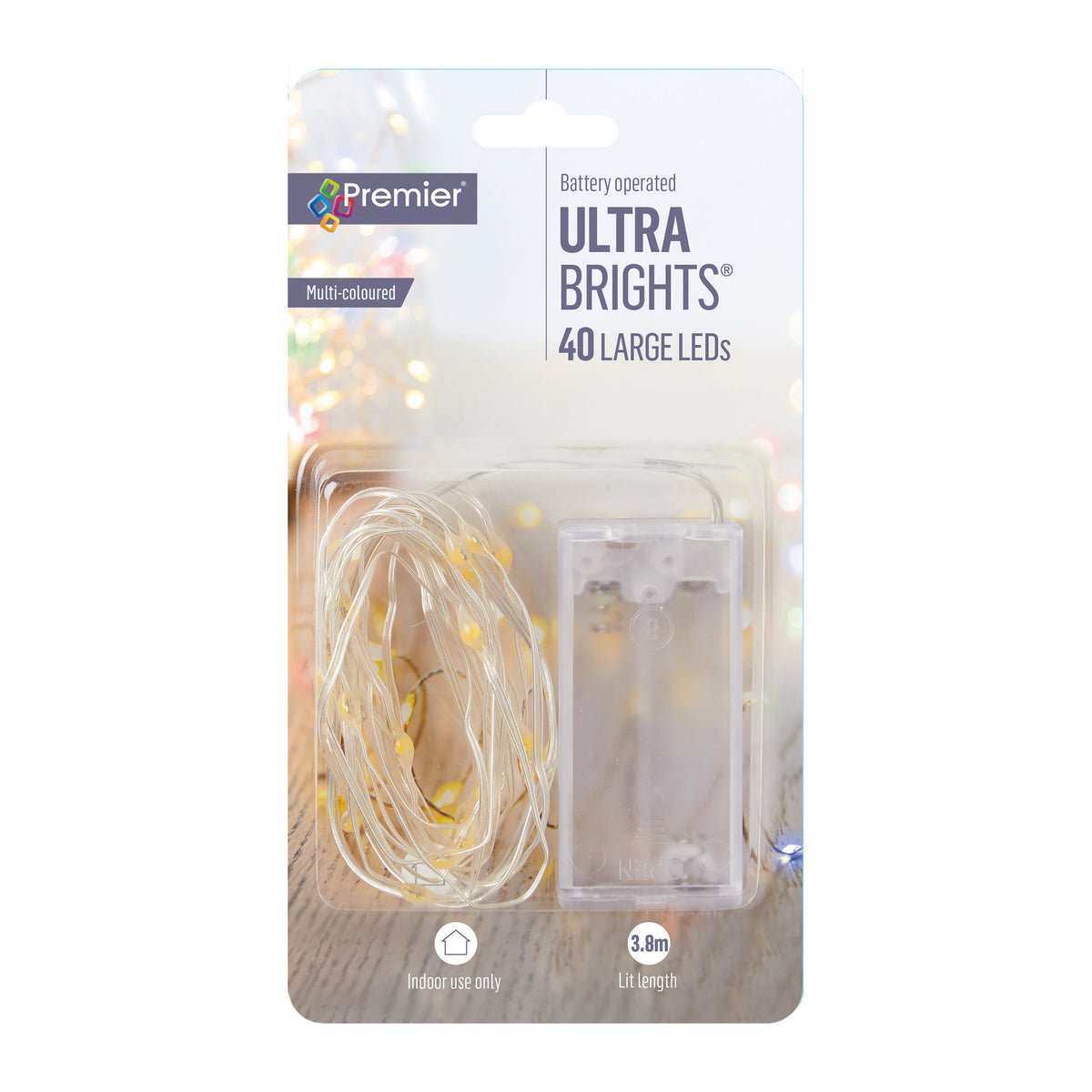 Premier 40 Large LED Battery Operated Ultrabrights - MULTI-COLOURED