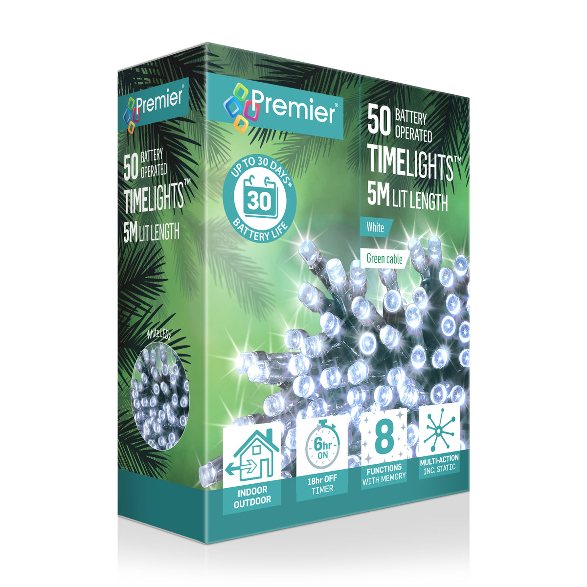 Premier 50 LED Timelights -  White