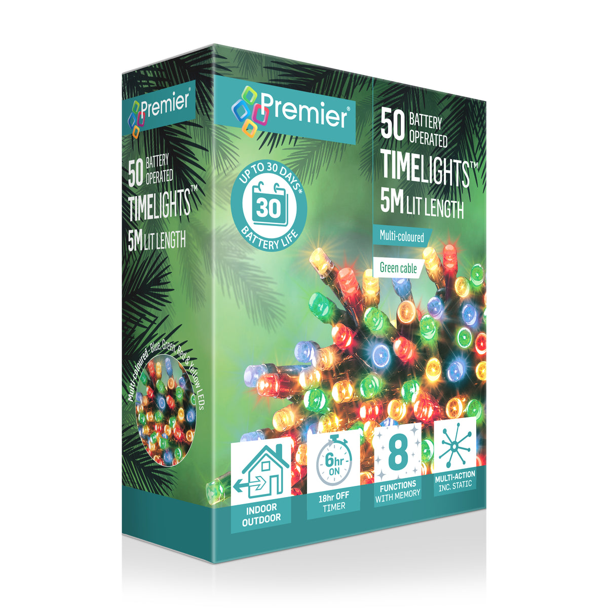 Premier 50 LED Timelights - Multi ColouredD