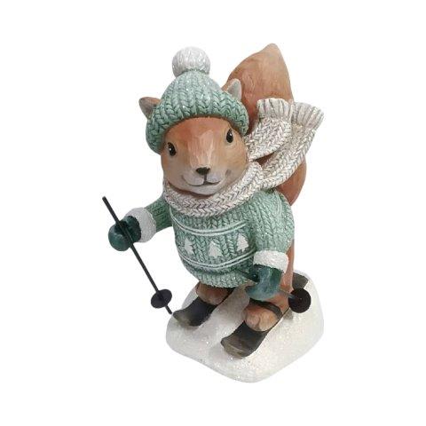 Skiing Squirrel 9x19cm