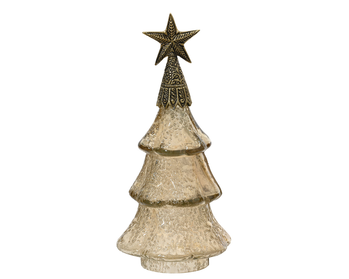Gold Lustre Glass Tree 30cm