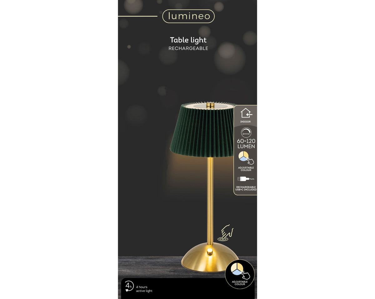 LED Rechargeable Green Table Lamp  Indoor