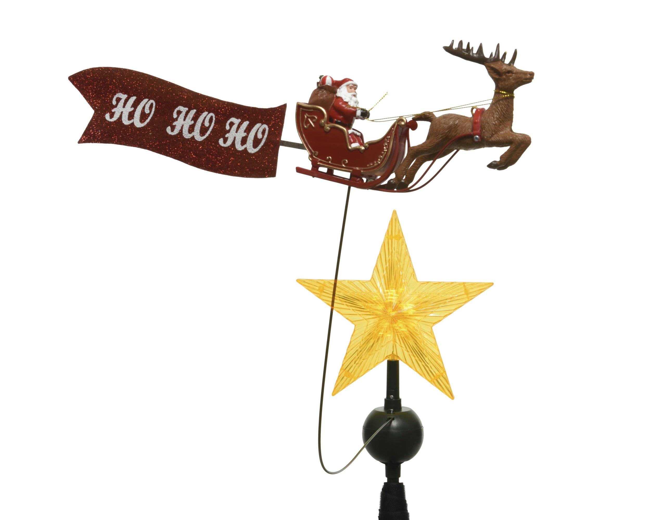 LED Treetopper with santa on sleigh steady indoor