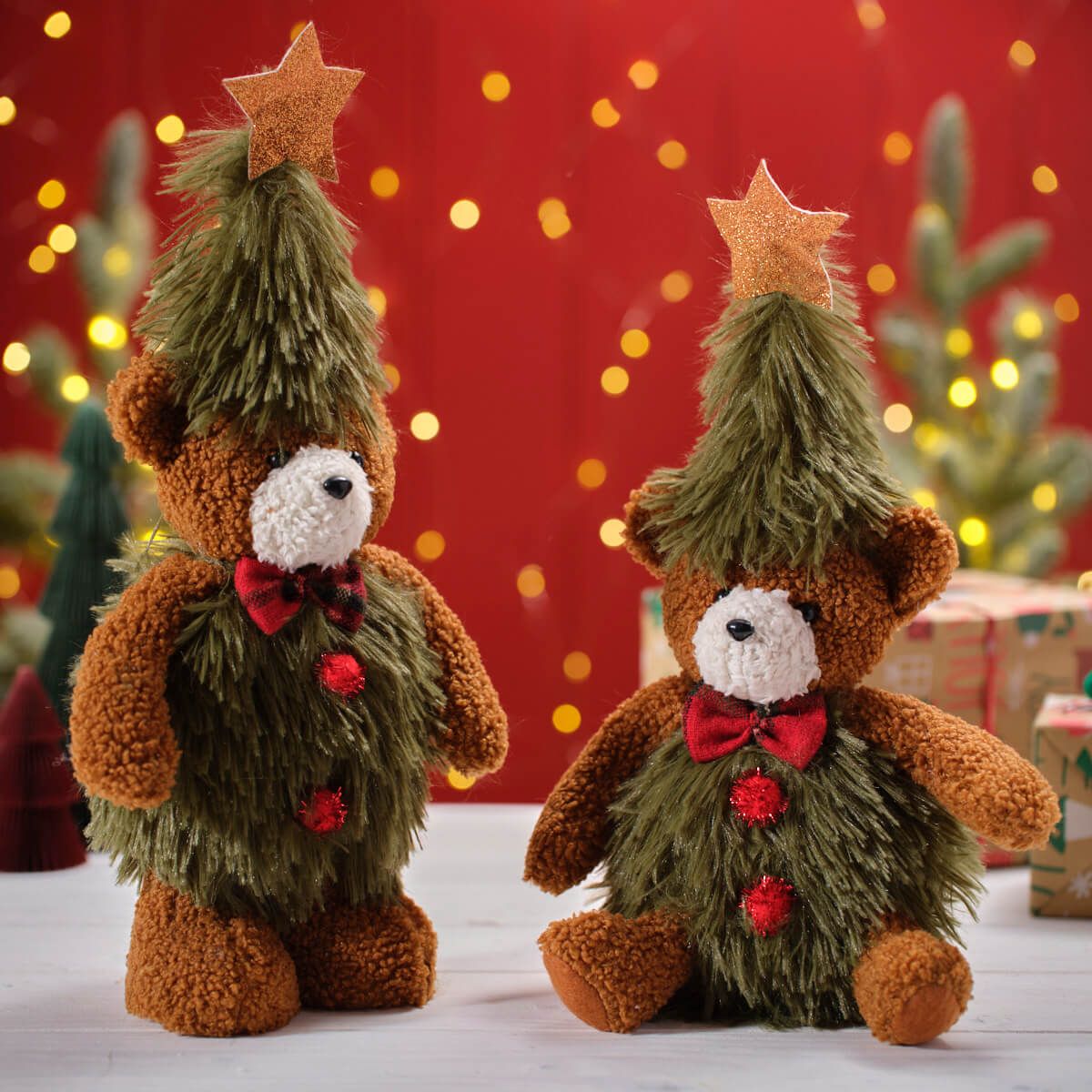 Christmas Tree Sitting Bear with Star