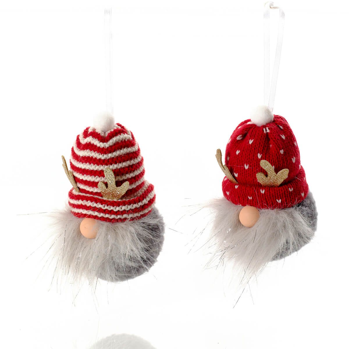 Christmas Red Spot & Stripe Fabric Hat Gonk