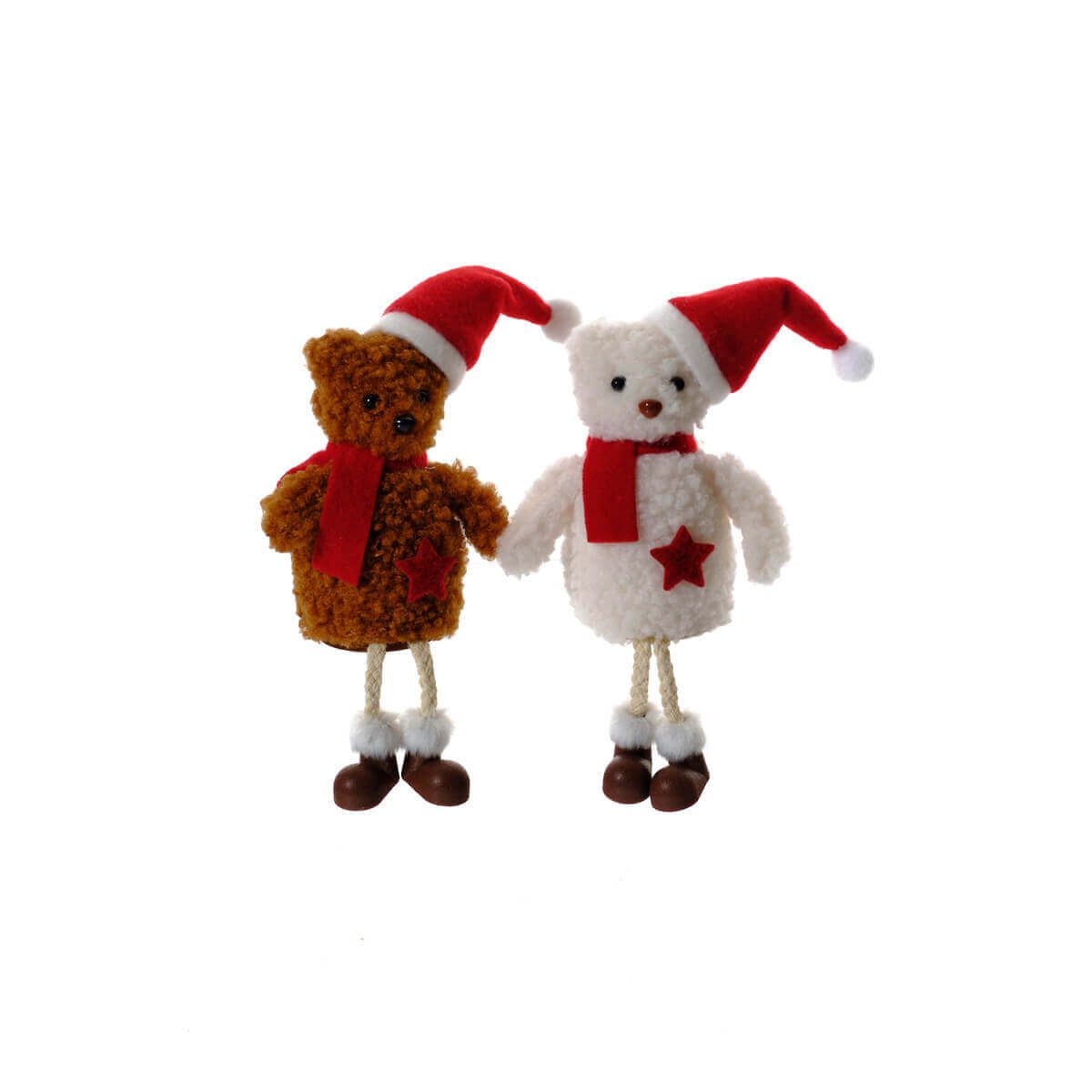 White & Brown Christmas Tedding Shelf Sitter