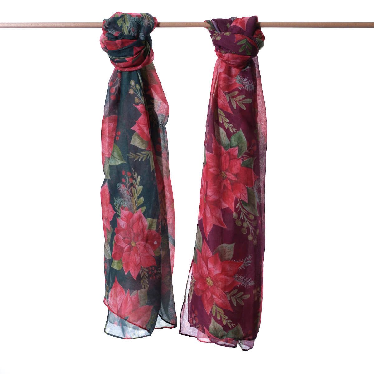 Poinsettia Repeat Pattern Scarf