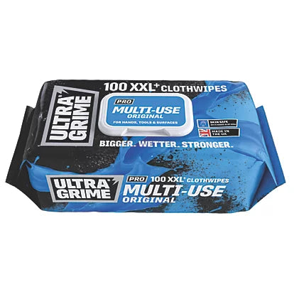 Ultragrime Pro Multi-Use XXL+ Cleaning Wipes 100 Pack (