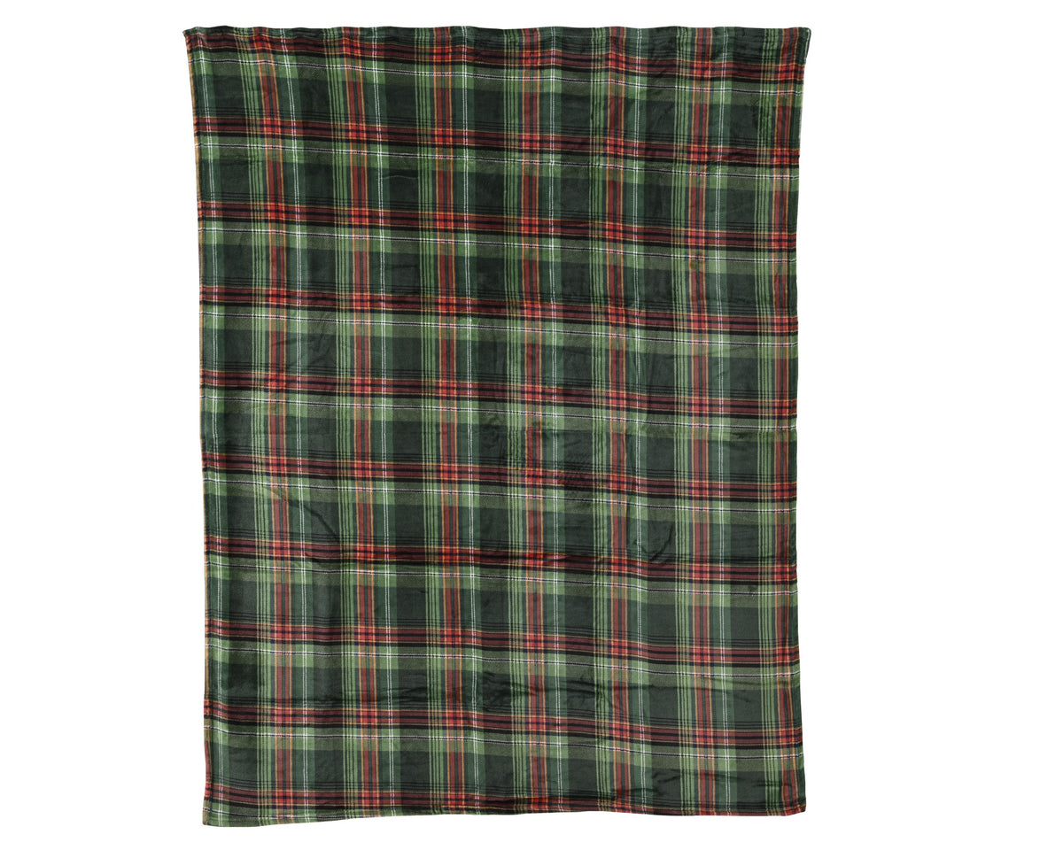 Christmas Plaid Throw  Blanket - Green/Red