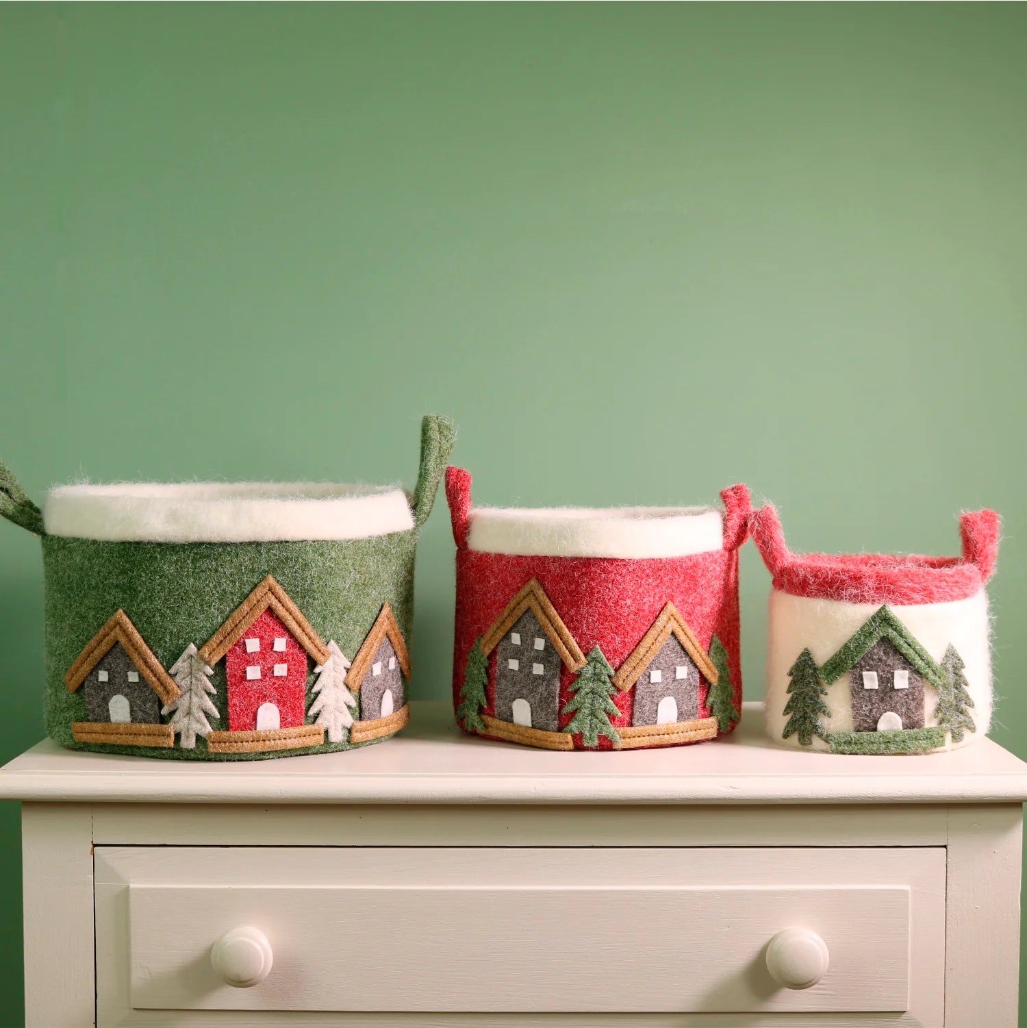 Festive Nesting Baskets - Set of 3