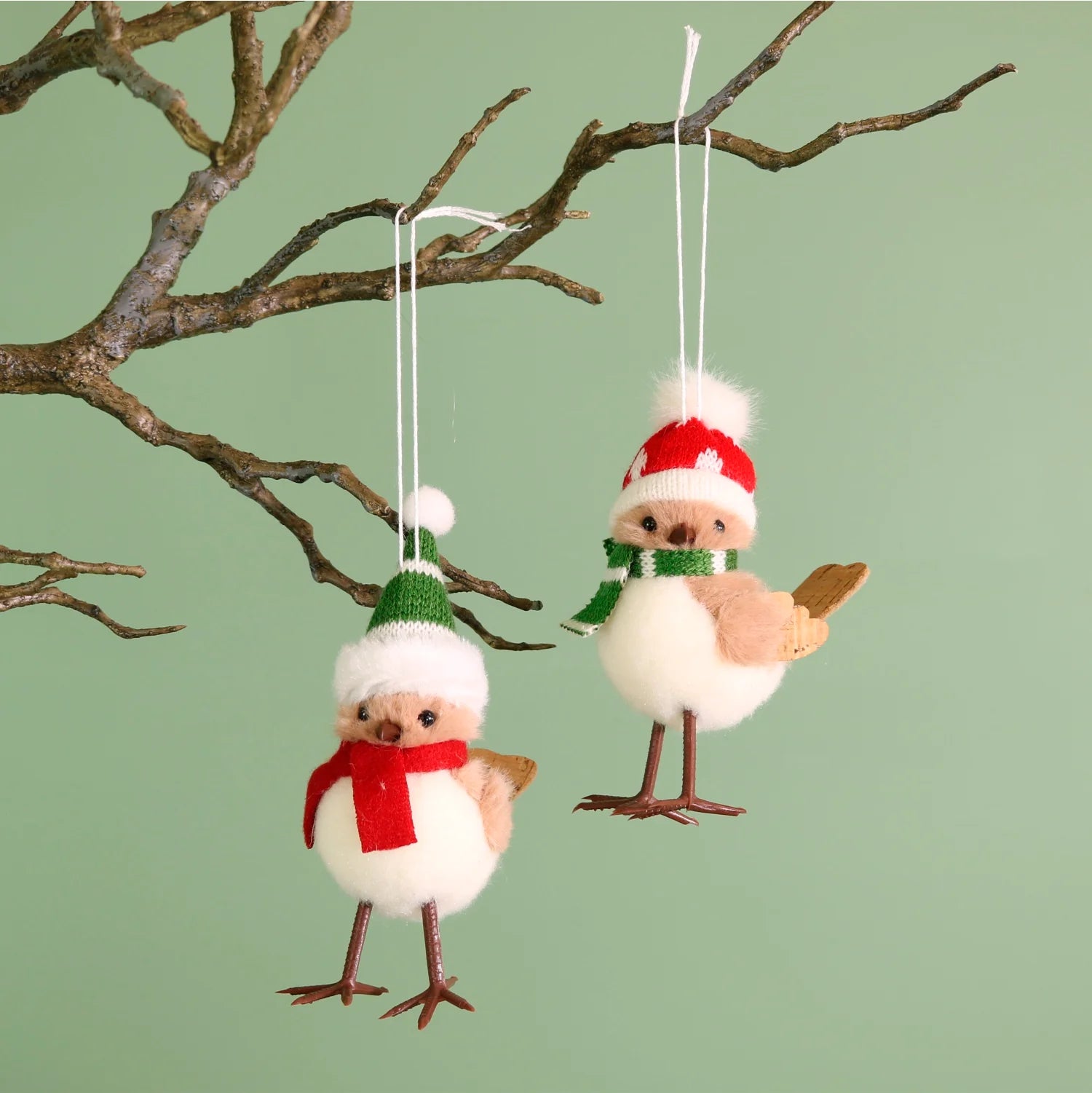 Festive Hanging Wrens - Ruffles & Rosie