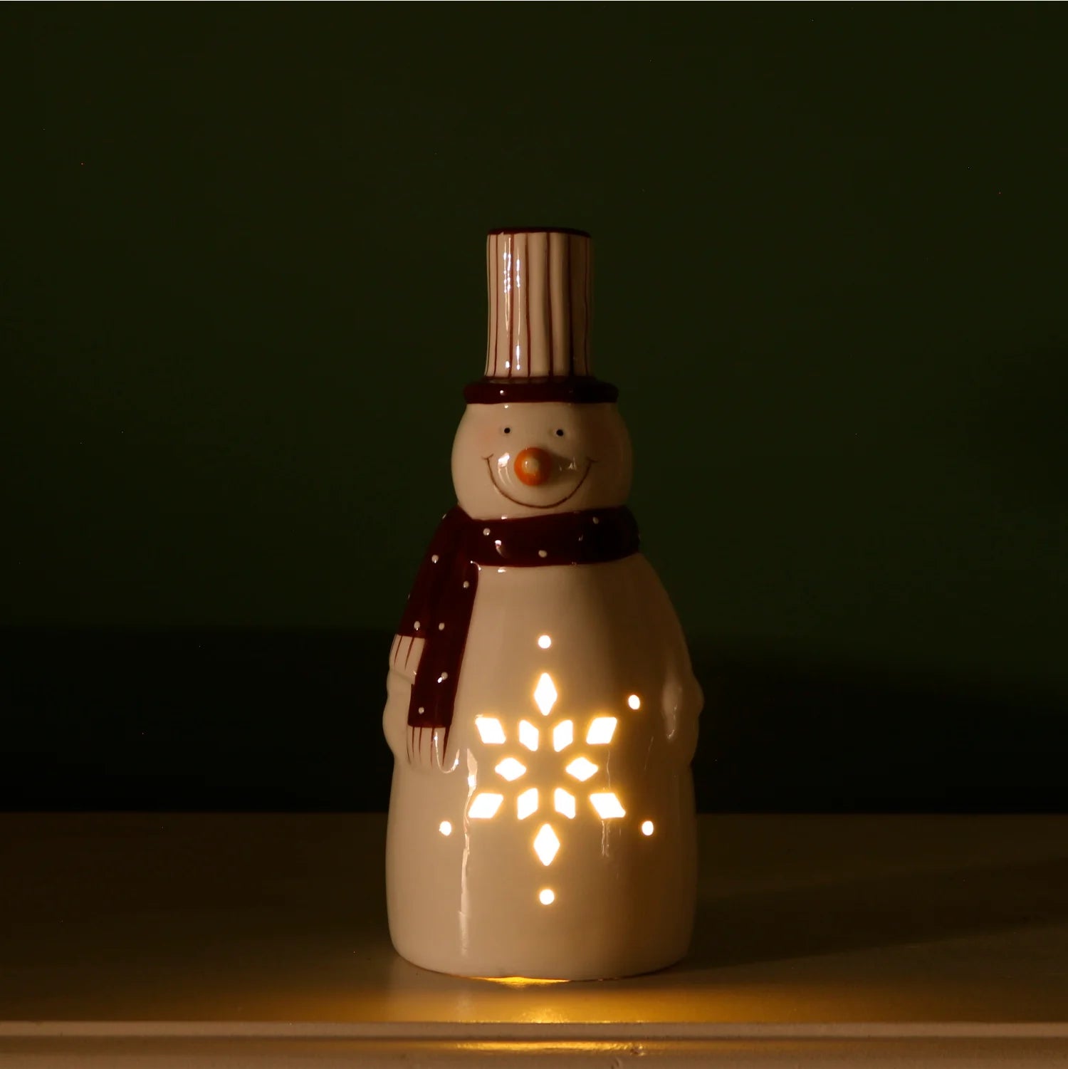 The Icicle Light Up Ceramic Snowman