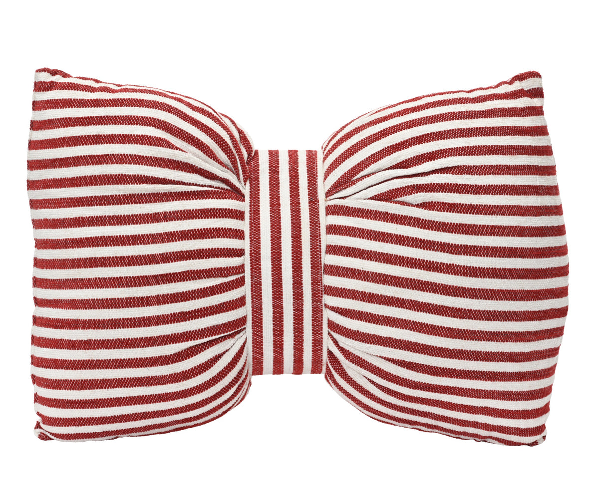 Red Stripe Bow Cushion  60X40
