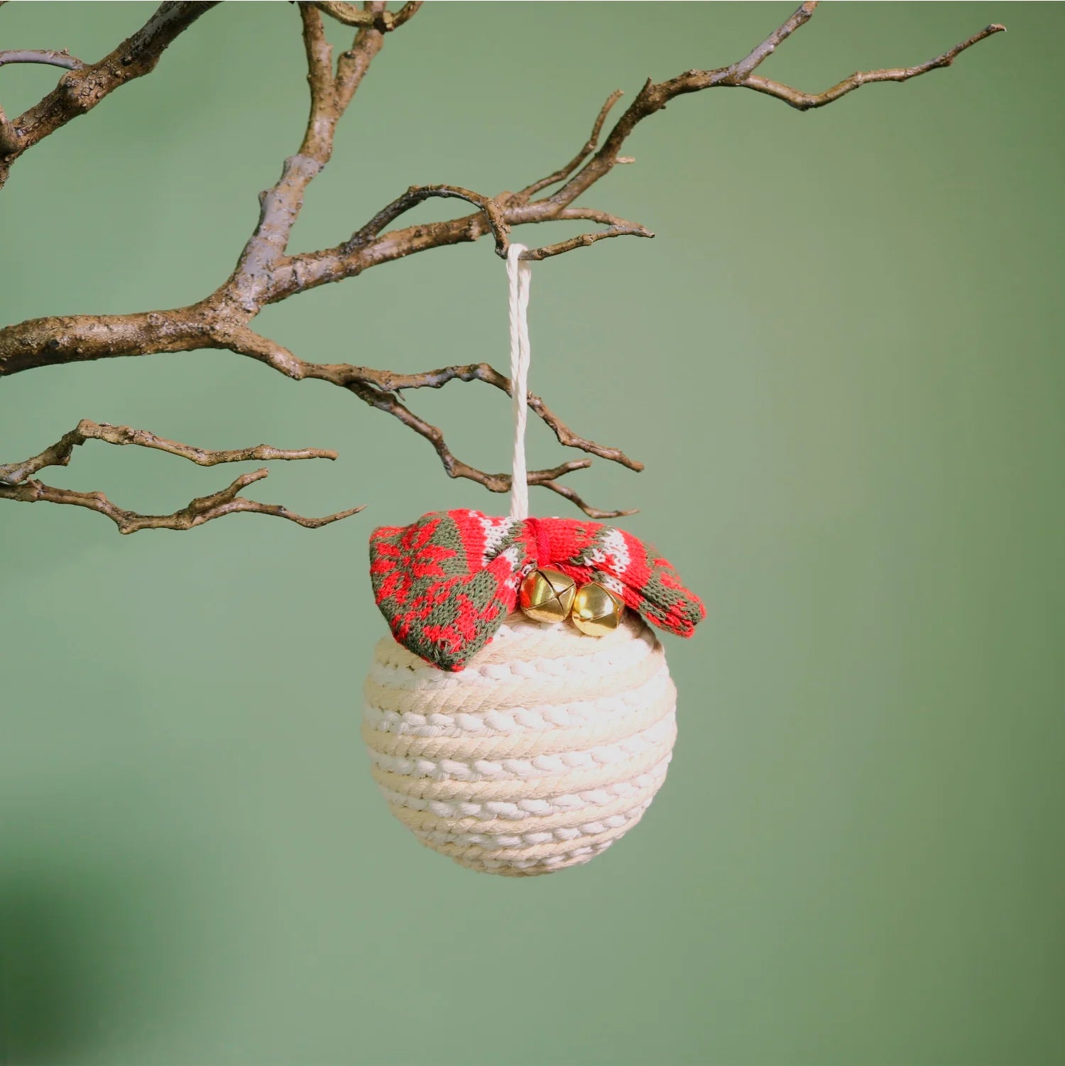 Festive Two Tone Woven Christmas Pudding