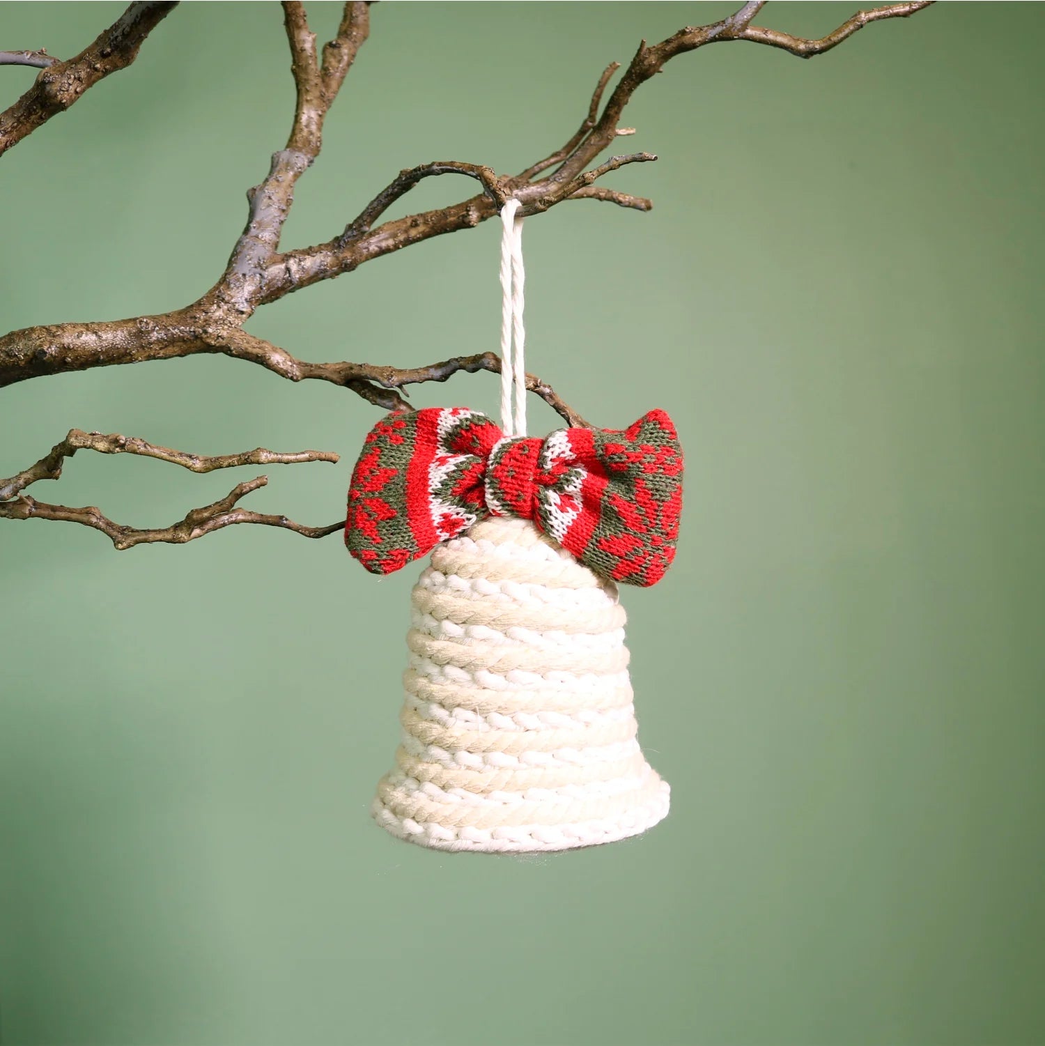 Festive Two Tone Woven Hanging Bell
