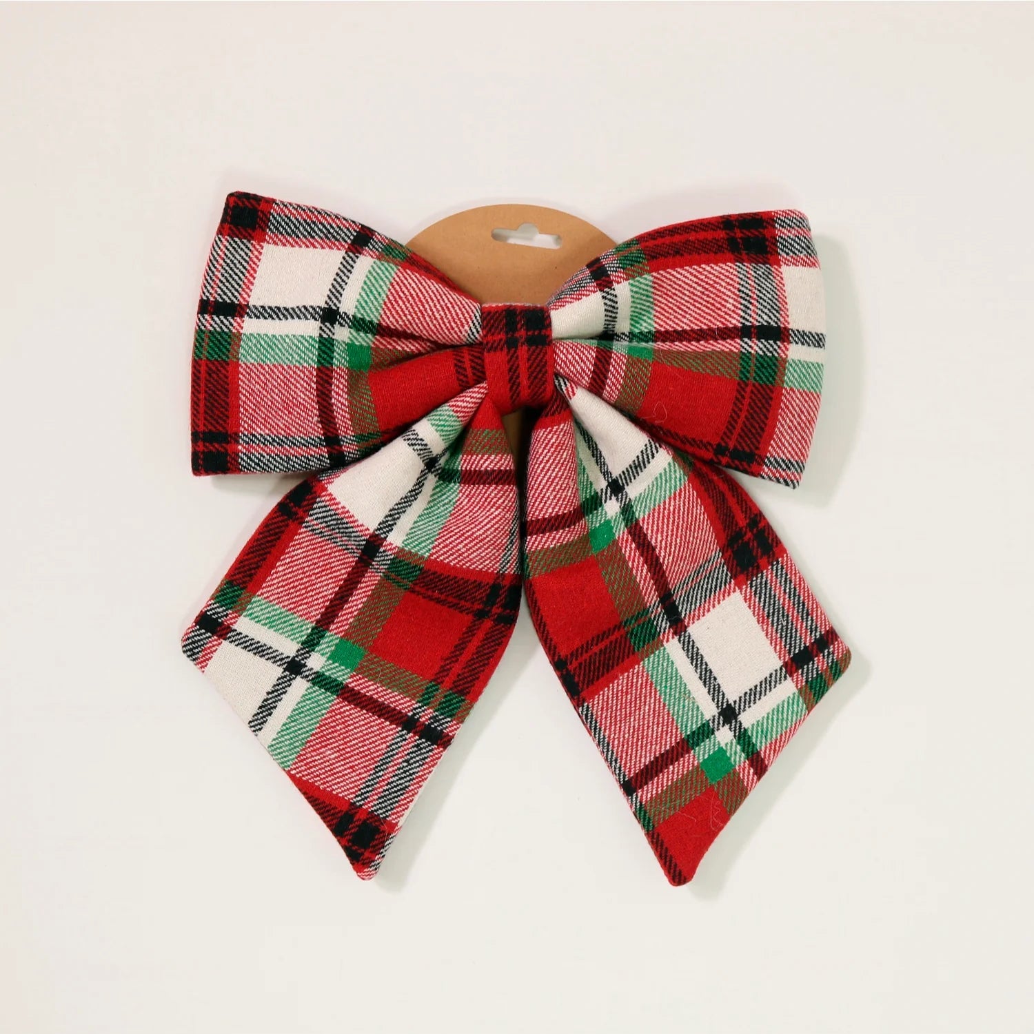 Festive Fleece Tartan Bow Large
