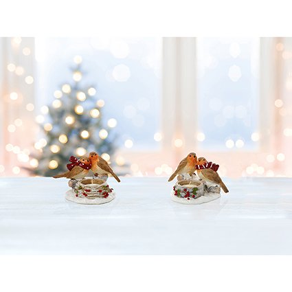 Two Robins Tealight Holder 