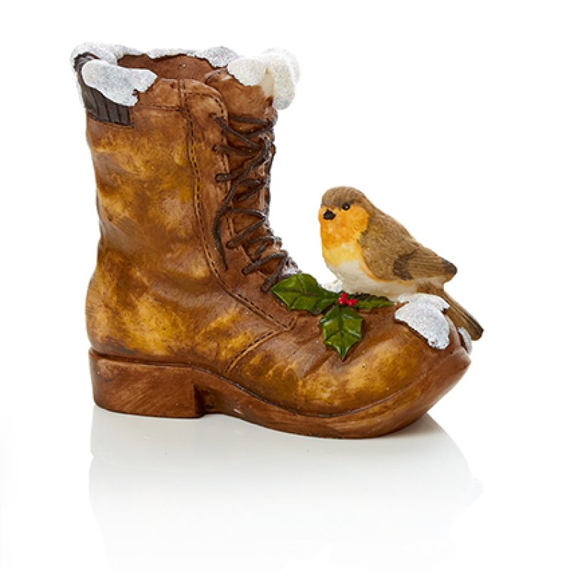 22cm Robin on Boot  Assorted