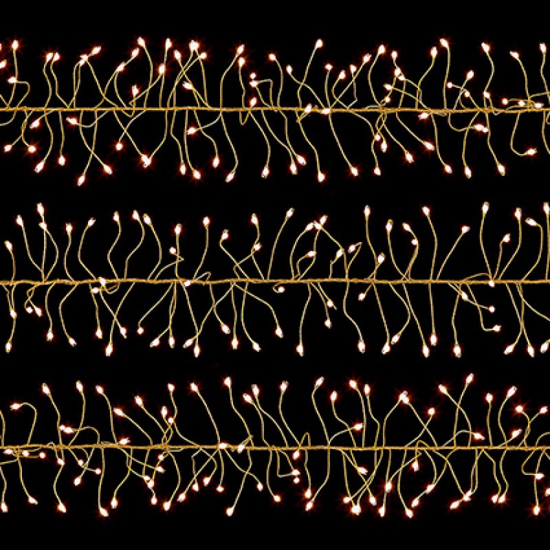 430 Multi Action Warm White LED Silver UltraBrights Garland
