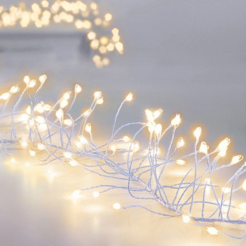 430 Multi Action Warm White LED Silver UltraBrights Garland