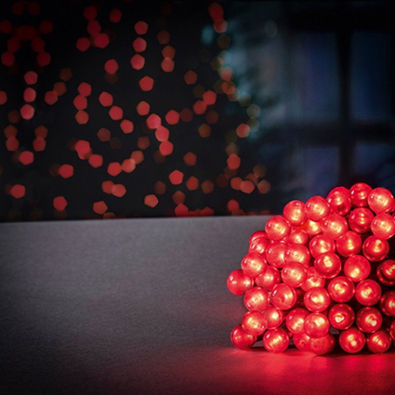 100 Multi Action Pearl Berry Lights with Red LED