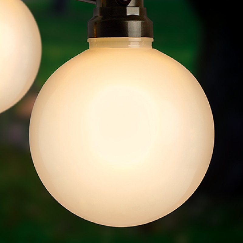 10cm Frosted Ball Cap with Filament and 10 Warm White LED