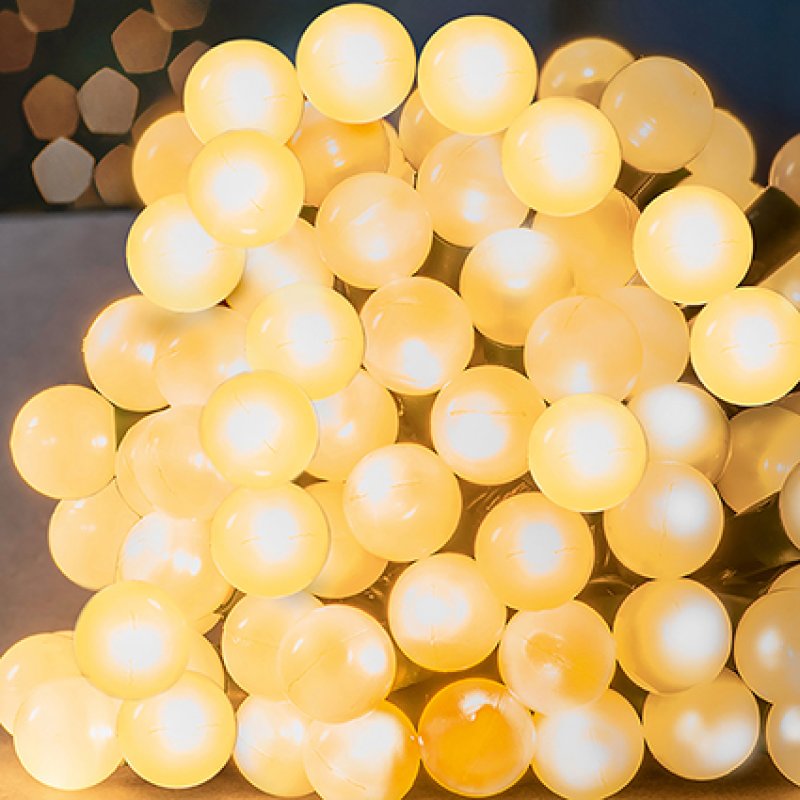 100 Multi Action Pearl Berry Lights with Warm White LED
